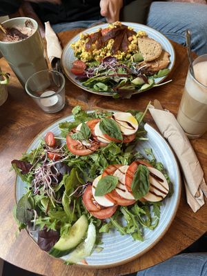 Rührtofu & Tomate-Mozarella Brot  at V-Cake Cafe in Dresden