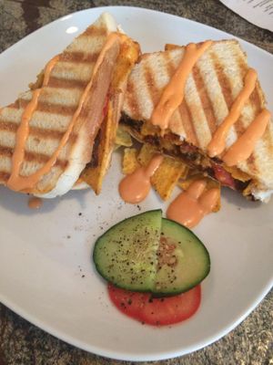 Chaos meatball and cheese sandwich at Chaostheorie in Berlin