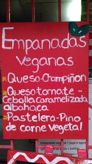 Choose your empanada at A'bdal Shawarma in Santiago