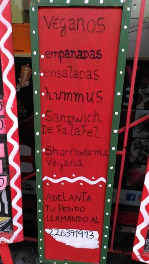 Vegan menu at A'bdal Shawarma in Santiago