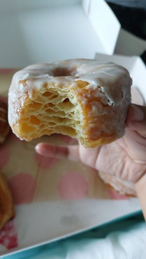 A closer look at the 100 layer purist donut at Five Daughters Bakery - 5th & Broadway in Nashville