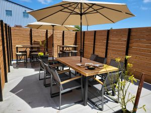 Beautiful patio to enjoy outdoor dining at Seoul Food in San Luis Obispo