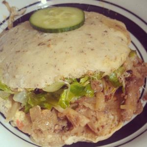 Vegan seitan sandwich at Big Life Whole Foods Bakery in Dartmouth