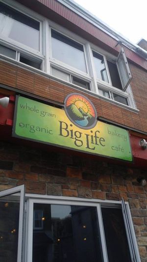 Sign at Big Life Whole Foods Bakery in Dartmouth