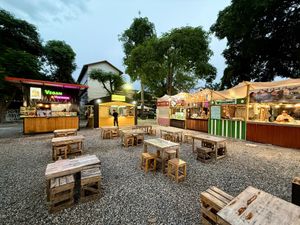 Clean and fun space with nightly acoustic music.   at Lanna Square Vegan in Chiang Mai