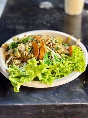 Stir fried noodles  at Lanna Square Vegan in Chiang Mai