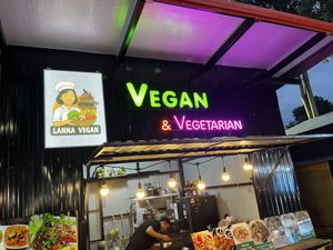 Sign  at Lanna Square Vegan in Chiang Mai
