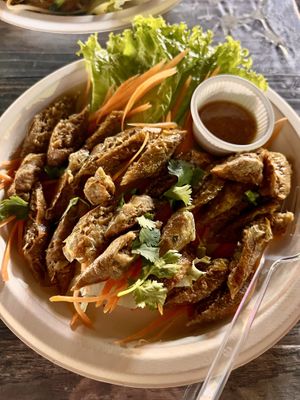 Northern Thai sausage   at Lanna Square Vegan in Chiang Mai