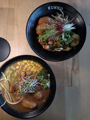 Vegan Miso & Tantan Mazemen vegan. at Kukku Ramen in Ulm