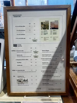 Menu  at Bubu Coffee in Busan