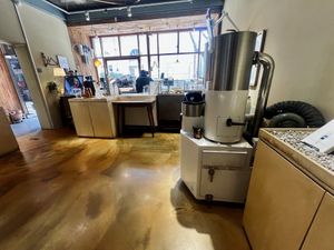  Roasting beans  at Bubu Coffee in Busan