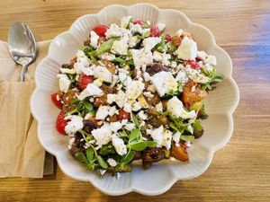Amazing creten salad  at Tiny Rebels in Crete