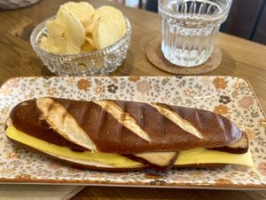 Grillled tofu and cheese sandwich   at Tiny Rebels in Crete