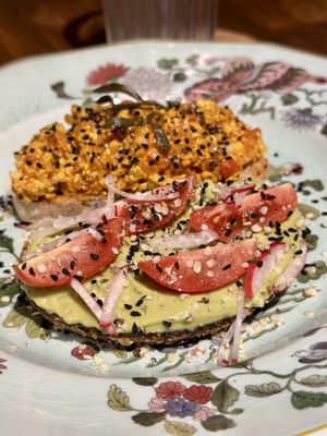 Scrambled eggz and avocado toast  at Tiny Rebels in Crete