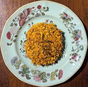 Scrambled eggz open toast at Tiny Rebels in Crete