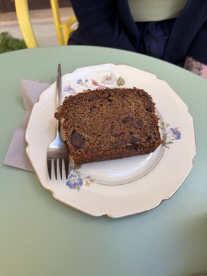 Banana and Pecan loaf with chunks of chocolate  at Tiny Rebels in Crete