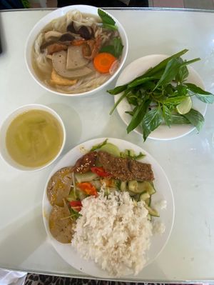 Pho & rice with vegetables   at Thuan Chay - Vegan in Hue
