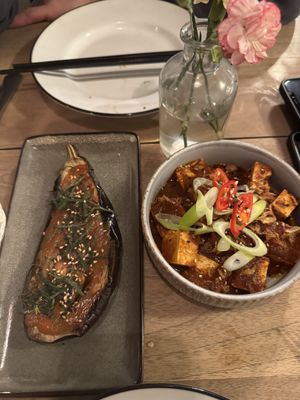 Miso eggplant & mapo tofu  at Manud in Zermatt