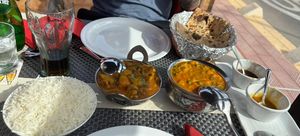 Mushroom and potato, rice, Roti  at Tandoor in Mallorca