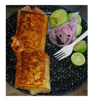 Jackfruit Birria Burrito at Taqueria La Esquina in Tucson