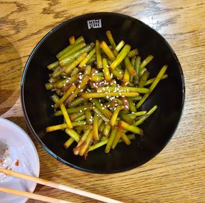 Green garlic salad at Kim Chi in Almaty