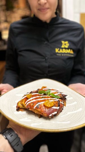 Parmigiana di melanzana at Karma The Bistronomy in Cefalu