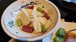 Night 2, bamboo, konjac at Yunosato in Hokkaido