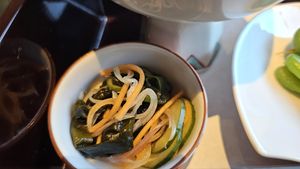 Night 2, pickles and seaweed at Yunosato in Hokkaido