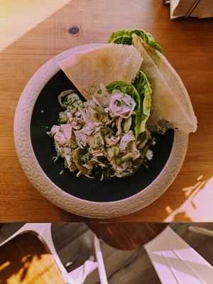 roasted and pickled fennel | artichoke | little gem | hazelnut at YERBAxabia  in Javea