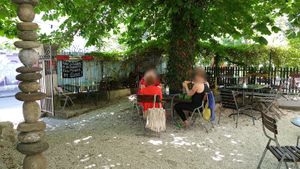 Outside seating at Brasserie Lorraine in Bern