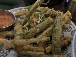 Okra fries   at Dakwala Bombay Canteen in Newcastle Upon Tyne