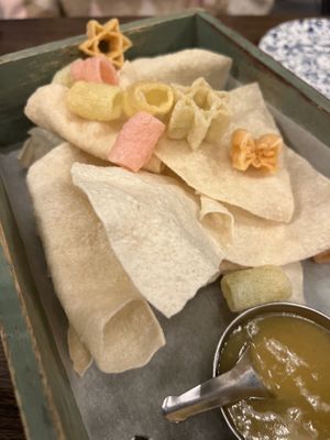 Poppadoms  at Dakwala Bombay Canteen in Newcastle Upon Tyne