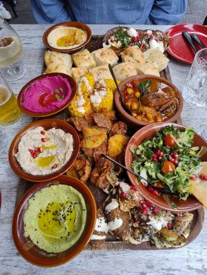 Vegan Mezze share plate for two at Sana Middle Eastern Restaurant in Fremantle
