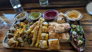 Vegan mezze plate for 2 at Sana Middle Eastern Restaurant in Fremantle