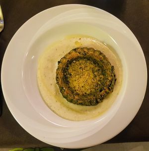 Spinach savoury tart (vegan) at Hotel Liberty in Levico Terme