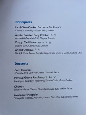 Clearly identifiable vegan options   at Alma Mexican - Emirates Palace in Abu Dhabi