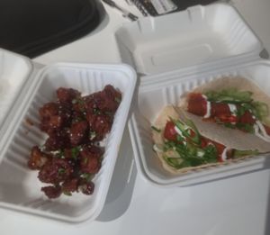Bbq cauliflower bites and tofu tacos at The Maker in Dundee