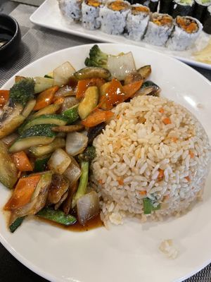 Hibachi vegetables with side rice  at Nagasaki Japanese Restaurant in Jacksonville