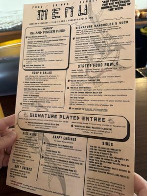 Food menu  at Sunset 89 in Page