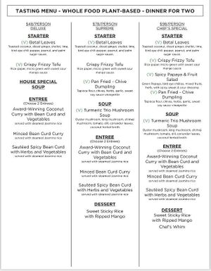 Whole Foods Plant Based Menu at Herb in Chicago