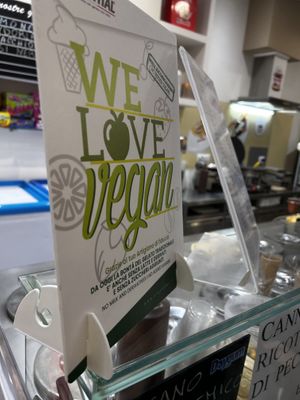 Information about the vegan gelato (no dairy, no added sugar etc)  at Gelateria del Cassaro in Marsala