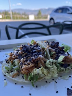 Loaded jackfruit tacos 😋  at Connector Brewing in Westbank