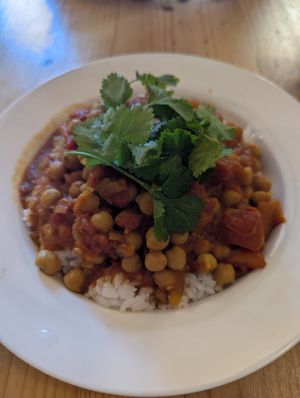 Chickpea Curry at The Fox and Hounds Historic Hotel in Port Arthur