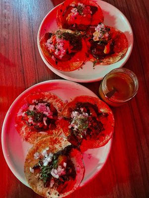 We were seated right near a pink neon light which made it difficult to take good photos haha  at Segundo Piso in Bogota