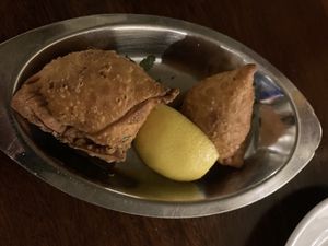 Veg samosas at Clay Pit in Austin