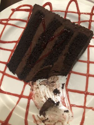 Chocolate cake (still thinking about her) at Clay Pit in Austin