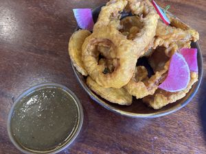 Vegetable pakora  at Clay Pit in Austin