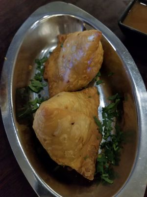Vegan and GF samosa at Clay Pit in Austin