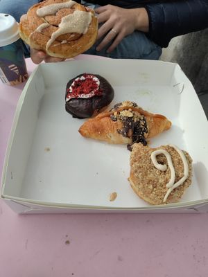 Some options, the ones with cinnamon were the BEST at Round - Stockmann Mall in Helsinki