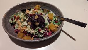 Roasted Beet & Brussels Salad at Departure Restaurant and Lounge in Portland